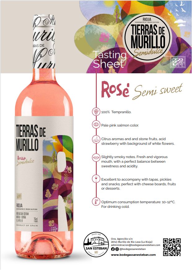 TIERRAS DE MURILLO Rosado Semidulce DOCa Rioja