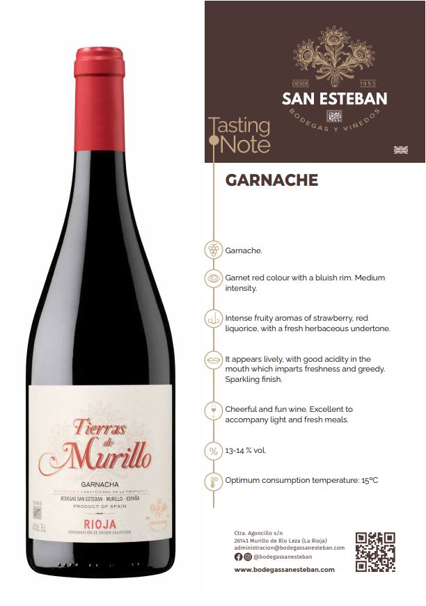 TIERRAS DE MURILLO Tinto GARNACHA DOCa Rioja