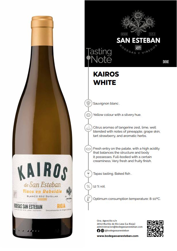 KAIROS de San Esteban Vinos en Rebeldia Blanco DOCa Rioja