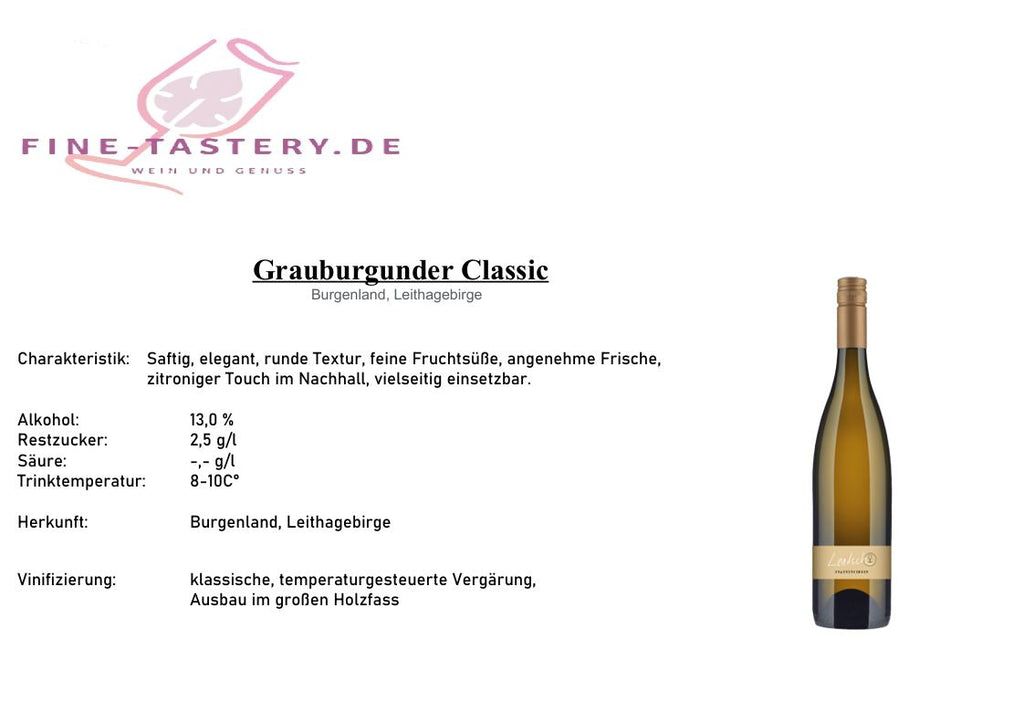Grauburgunder Classic Weingut Lentsch Burgenland Leithaberg